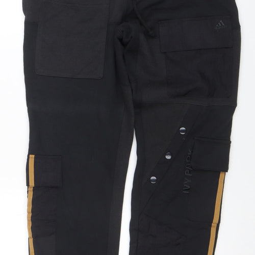 Adidas Ivy Park Men's Black 2XS Jogger Trousers with Side Stripes
