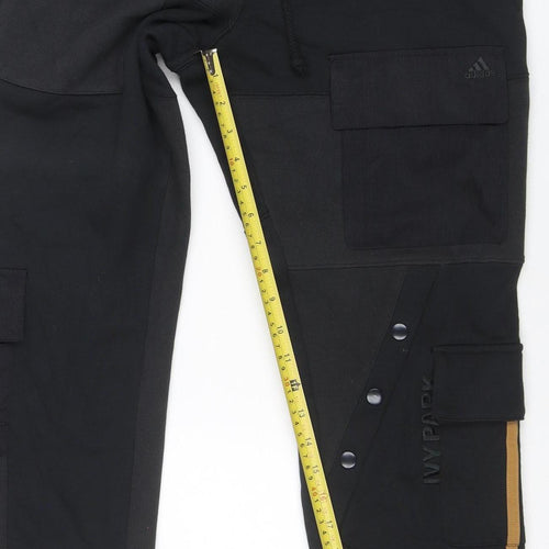 Adidas Ivy Park Men's Black 2XS Jogger Trousers with Side Stripes