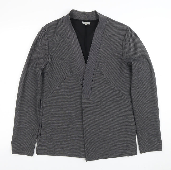 Oliver Bonas Women's Grey Size 12 Shawl Collar Stretch Blazer