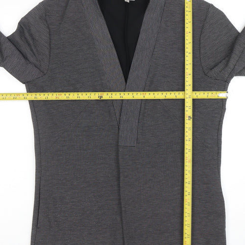 Oliver Bonas Women's Grey Size 12 Shawl Collar Stretch Blazer