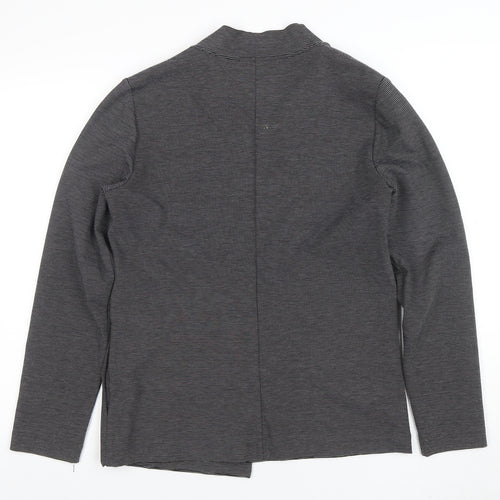Oliver Bonas Women's Grey Size 12 Shawl Collar Stretch Blazer