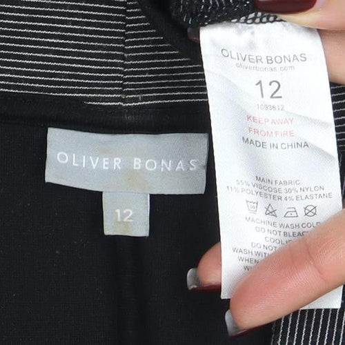 Oliver Bonas Women's Grey Size 12 Shawl Collar Stretch Blazer