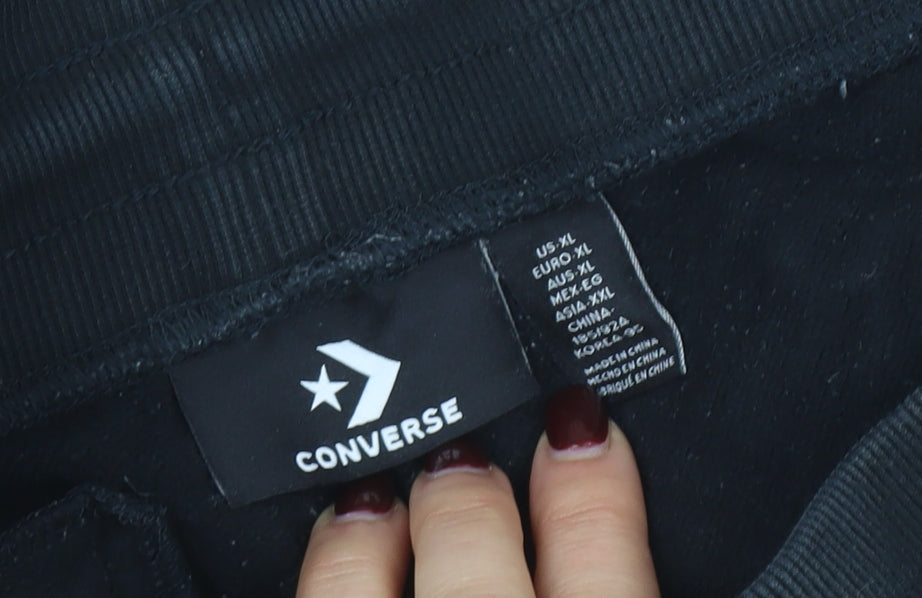 Converse Men's Black XL Jogger Sweatpants Cotton Blend Activewear