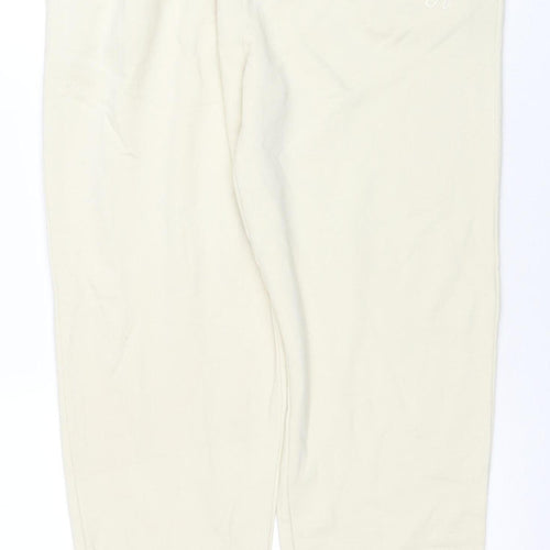 Gym King Women Beige Cotton Jogger Sweatpants L 100% Cotton Activewear
