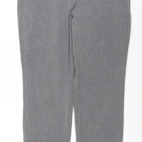 H&M Women Grey Trousers Size 12 Straight Leg Casual