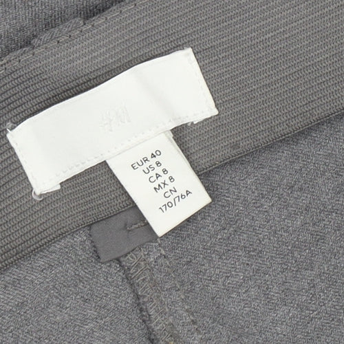 H&M Women Grey Trousers Size 12 Straight Leg Casual