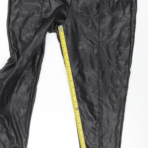 Marks and Spencer Women’s Black Faux Leather Stretch Leggings Size 16