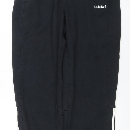 Adidas Womens Black Joggers L Regular Fit Cotton Blend Sports Trousers