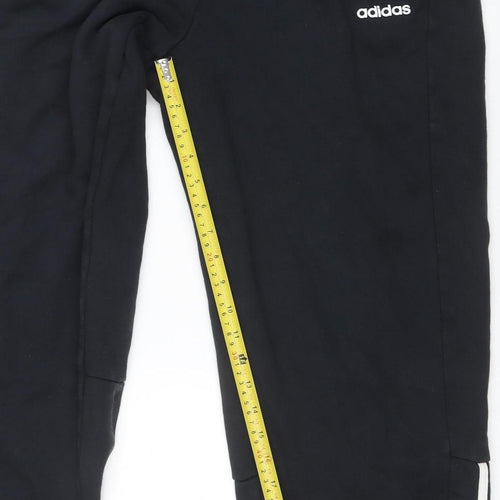 Adidas Womens Black Joggers L Regular Fit Cotton Blend Sports Trousers