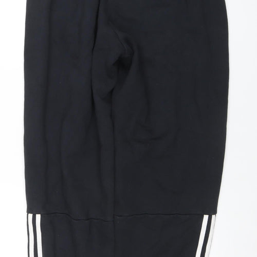 Adidas Womens Black Joggers L Regular Fit Cotton Blend Sports Trousers
