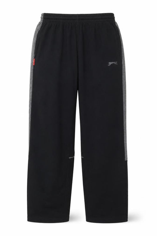 Front view of Slazenger Men's Black M Sweatpants Lightweight Activewear Trousers