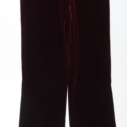 Marks and Spencer Women's Red Velvet Stretch Leggings Size 12