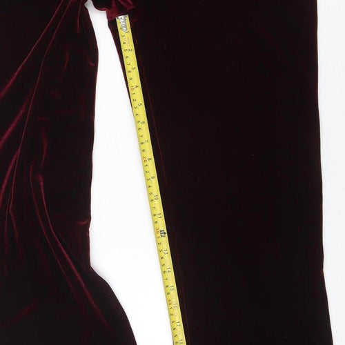 Marks and Spencer Women's Red Velvet Stretch Leggings Size 12