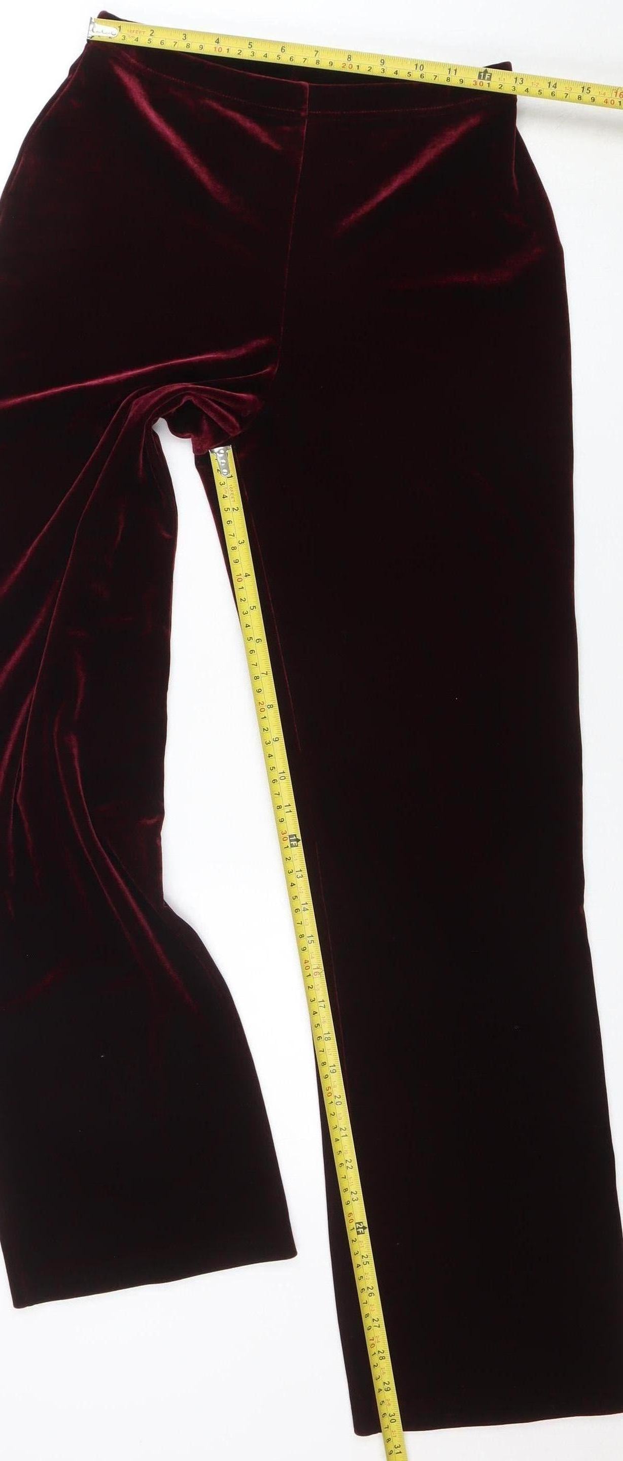 Marks and Spencer Women's Red Velvet Stretch Leggings Size 12