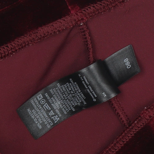 Marks and Spencer Women's Red Velvet Stretch Leggings Size 12