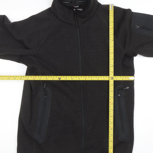 X-Life Women's Black Full Zip Fleece Jacket Size M 12-14