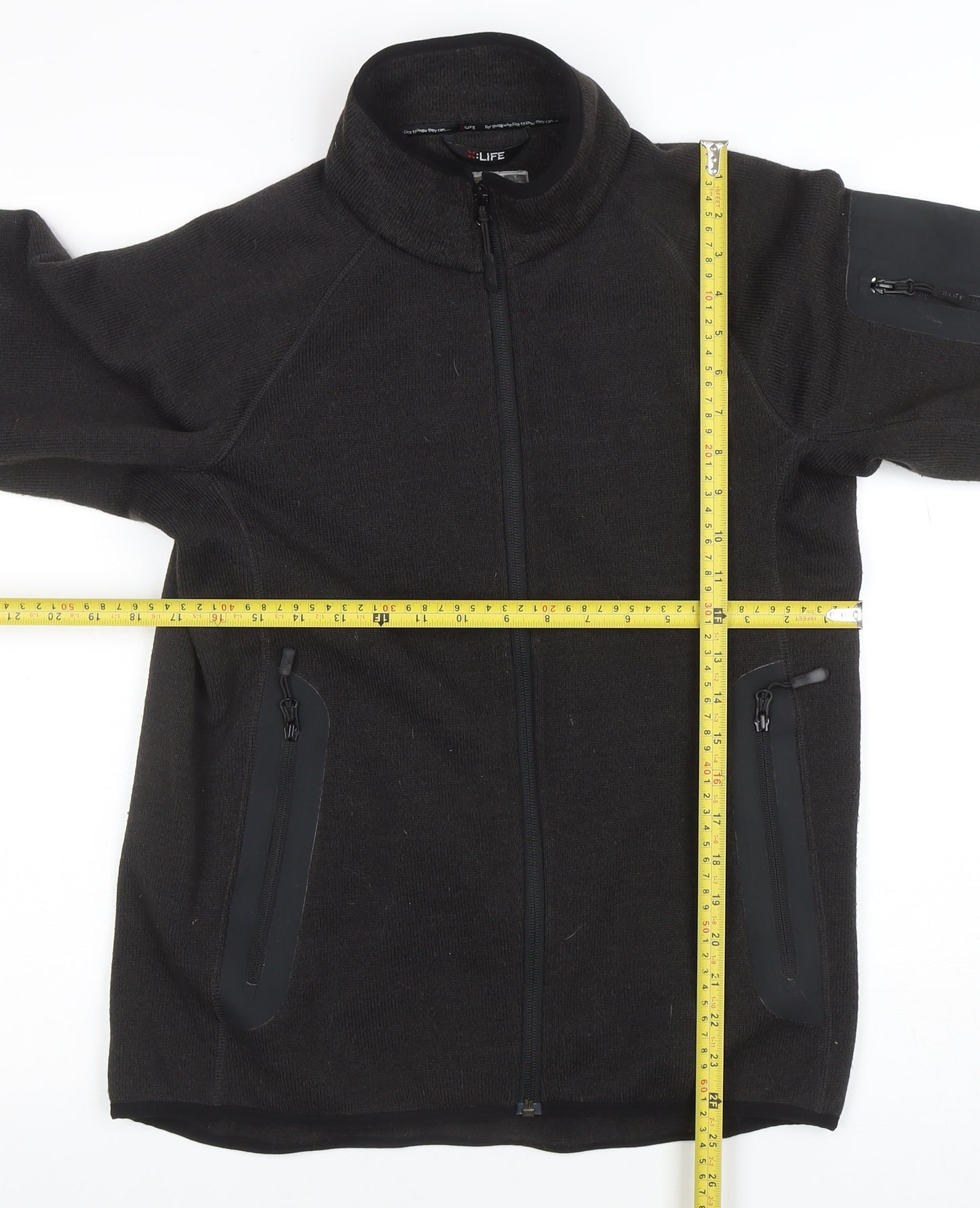 X-Life Women's Black Full Zip Fleece Jacket Size M 12-14