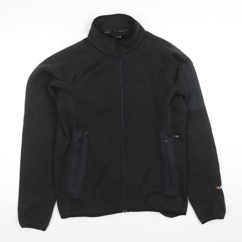 X-Life Women's Black Full Zip Fleece Jacket Size M 12-14