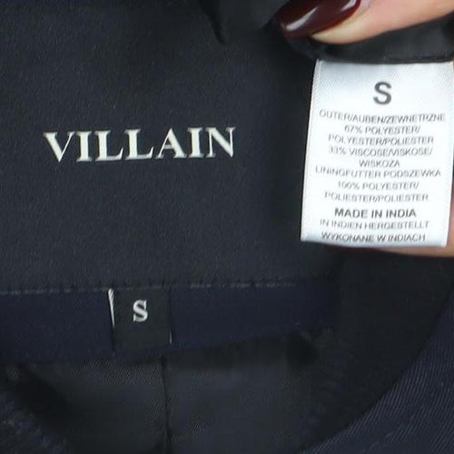 Villain Men's Black Small Bomber Jacket with Full Zip