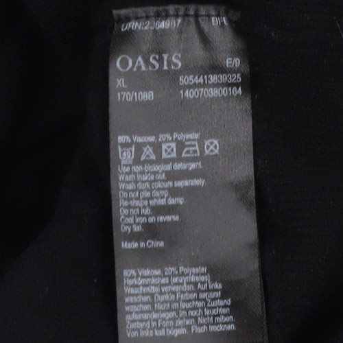 Oasis Women Black XL Pullover Jumper with Cable Detail