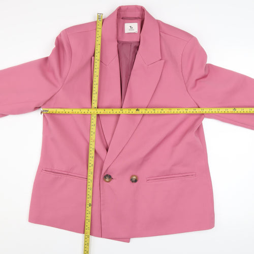 Tu Women Pink Size 14 Blazer Jacket Lined Button Front