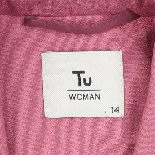 Tu Women Pink Size 14 Blazer Jacket Lined Button Front