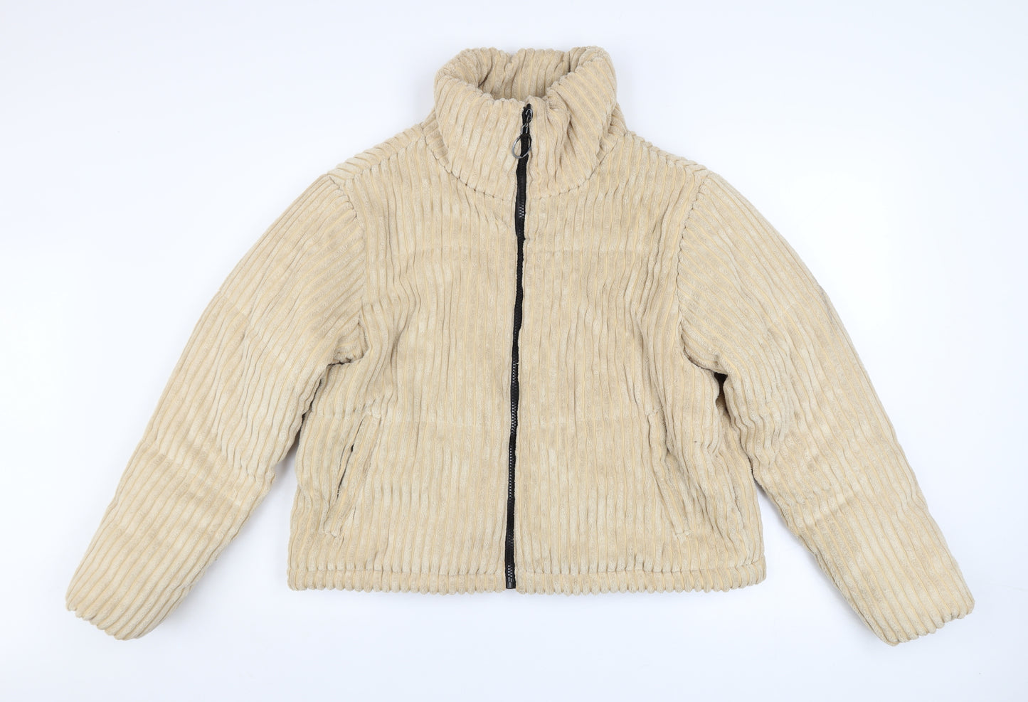 PrettyLittleThing Womens Beige Corduroy Puffer Jacket Size 6