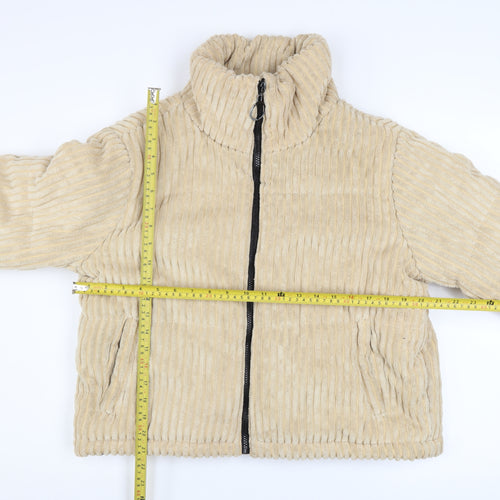 PrettyLittleThing Womens Beige Corduroy Puffer Jacket Size 6