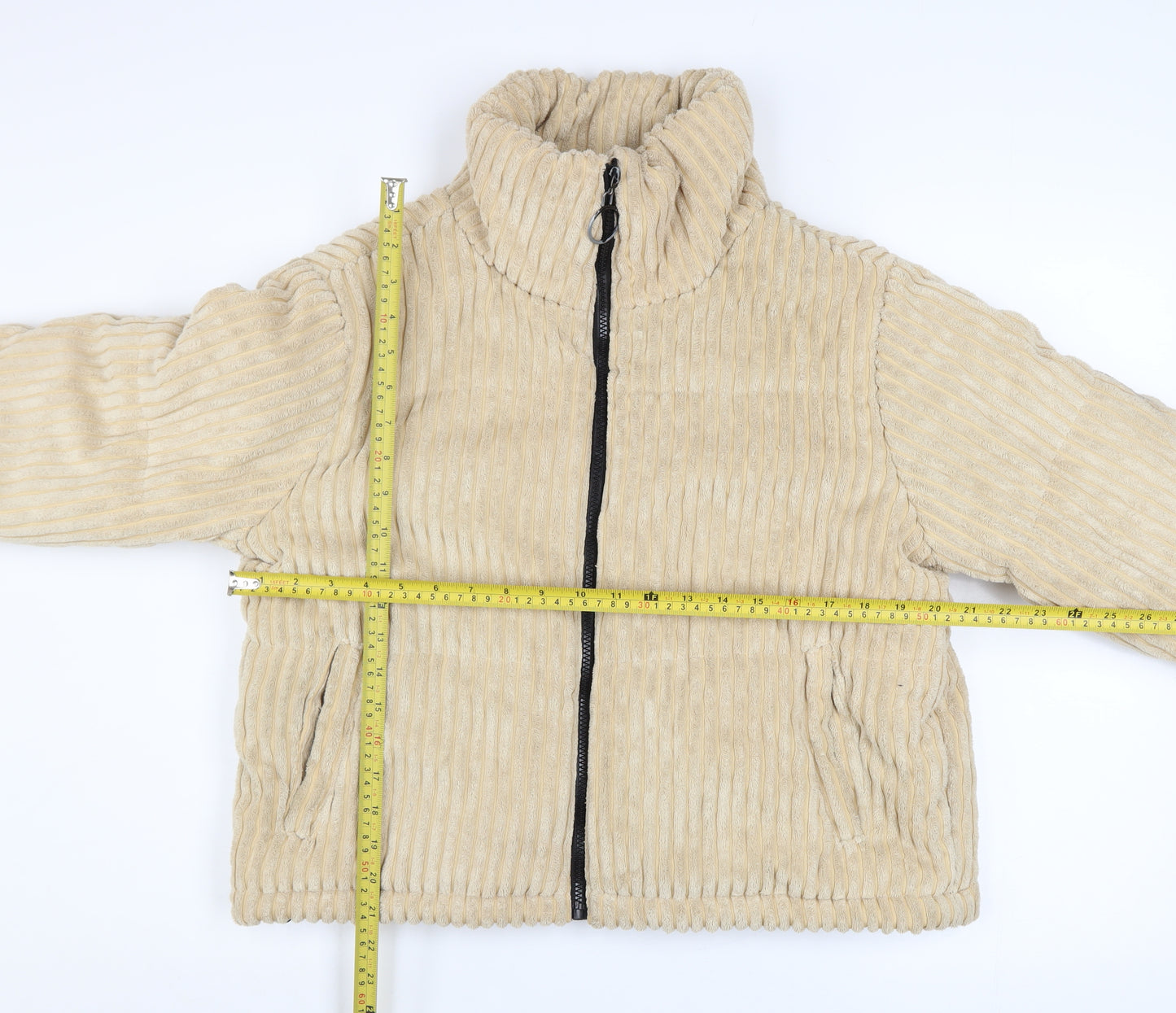 PrettyLittleThing Womens Beige Corduroy Puffer Jacket Size 6