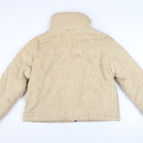 PrettyLittleThing Womens Beige Corduroy Puffer Jacket Size 6