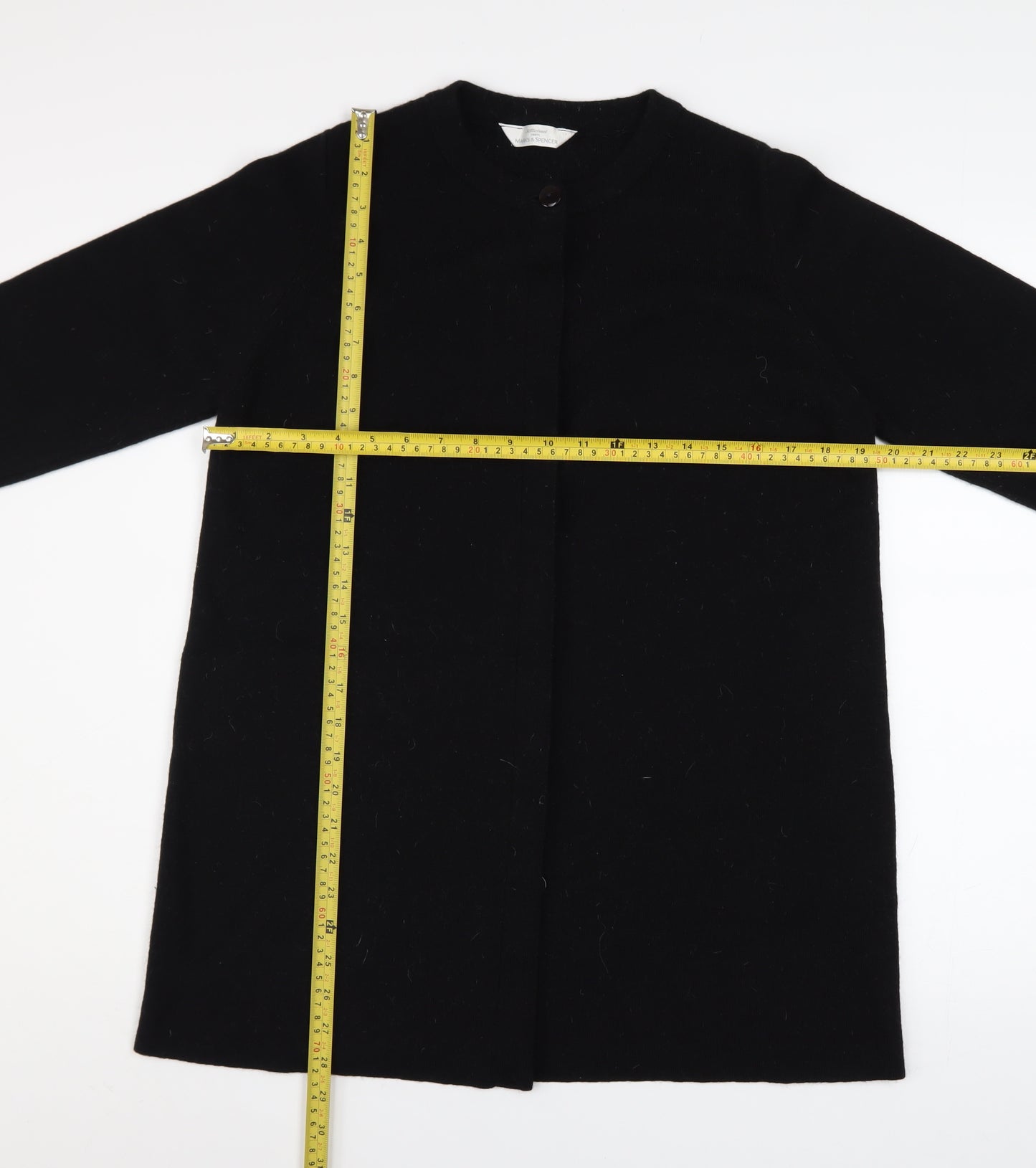 Marks and Spencer Women Black Size 14 Long Sleeve Cardigan