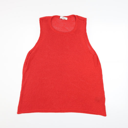Marks and Spencer Women's Red Knit Sleeveless Tank Top Medium