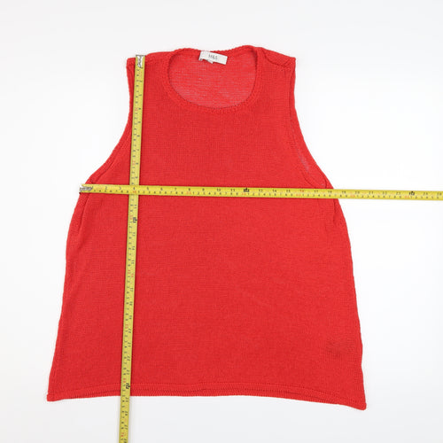 Marks and Spencer Women's Red Knit Sleeveless Tank Top Medium
