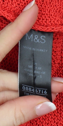 Marks and Spencer Women's Red Knit Sleeveless Tank Top Medium