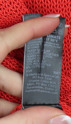 Marks and Spencer Women's Red Knit Sleeveless Tank Top Medium