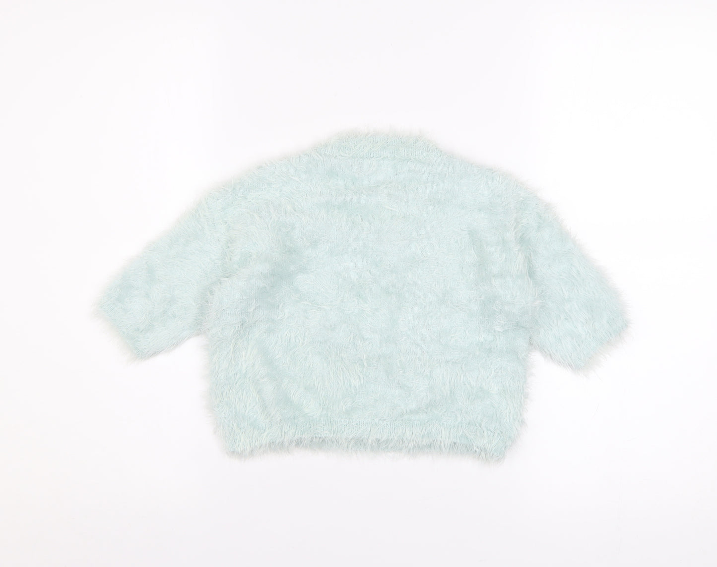 Atmosphere Women Blue Cropped Fluffy Knit T-Shirt Size 10