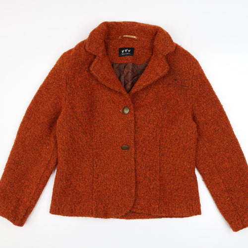 Marks and Spencer Per Una Women's Orange Wool Blend Jacket Size 16