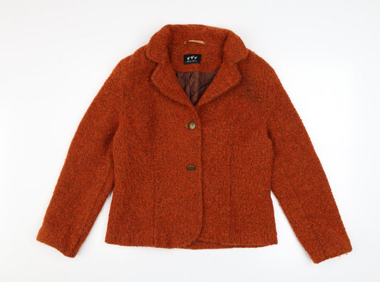 Marks and Spencer Per Una Women's Orange Wool Blend Jacket Size 16