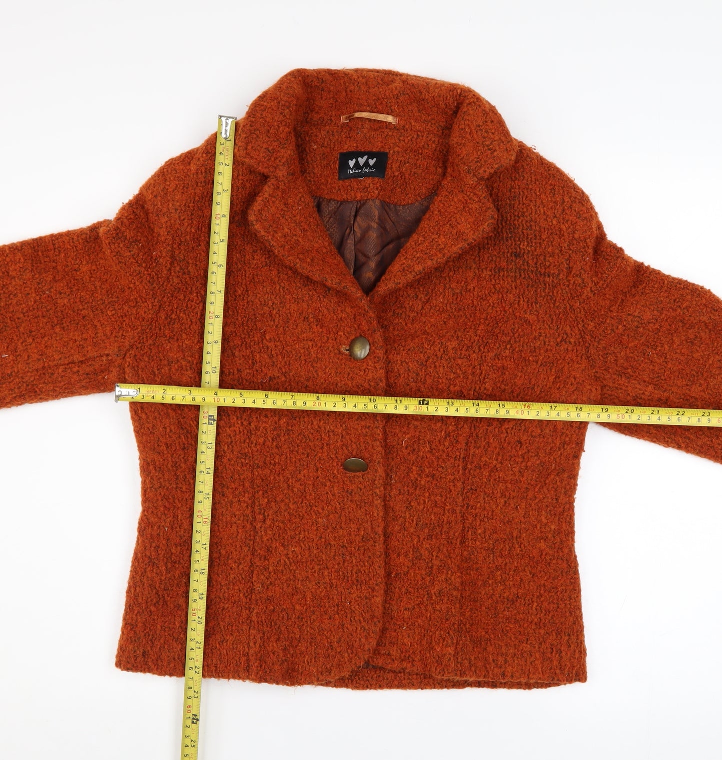 Marks and Spencer Per Una Women's Orange Wool Blend Jacket Size 16