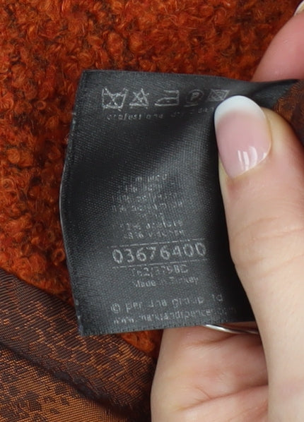 Marks and Spencer Per Una Women's Orange Wool Blend Jacket Size 16