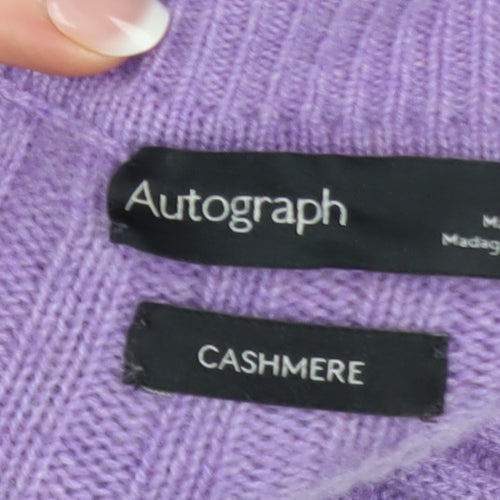 Marks and Spencer Autograph Women Purple XS Roll Neck Cashmere Jumper