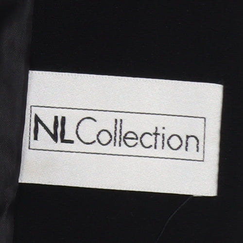 NL Collection Women's Black Long Overcoat Size 12 Buttoned Classic Style