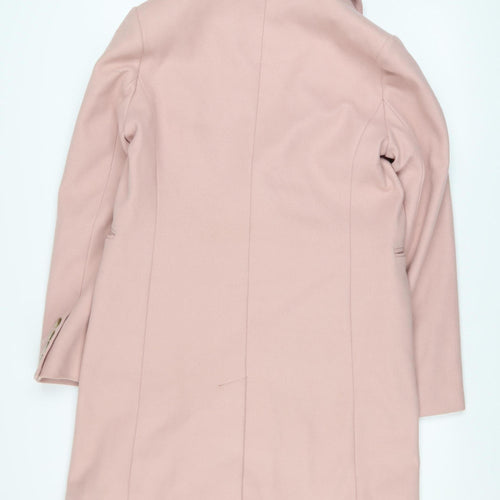 Primark Women’s Pink Long Overcoat Size 10 Single Breasted