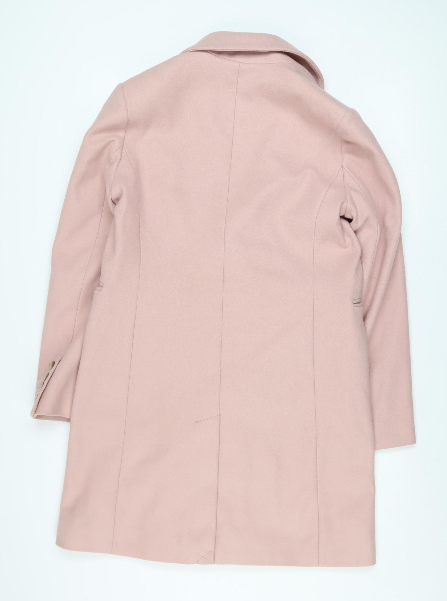 Primark Women’s Pink Long Overcoat Size 10 Single Breasted