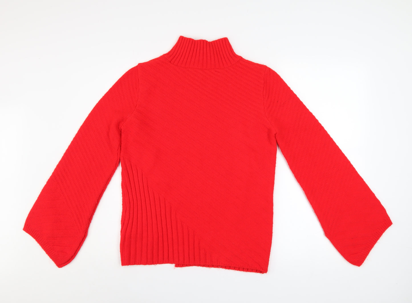 Topshop Women Red Roll Neck Knit Pullover Jumper Size 6