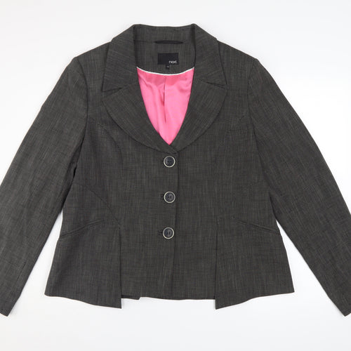 Next Women’s Grey Check Blazer Jacket Size 20L Classic Workwear