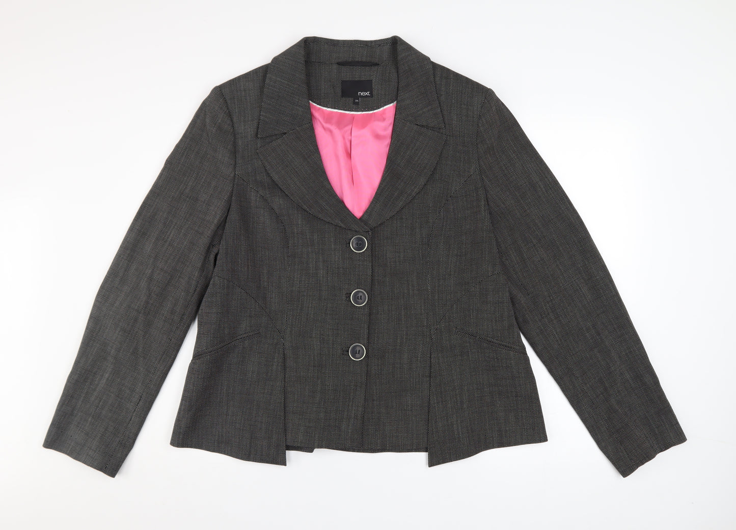 Next Women’s Grey Check Blazer Jacket Size 20L Classic Workwear