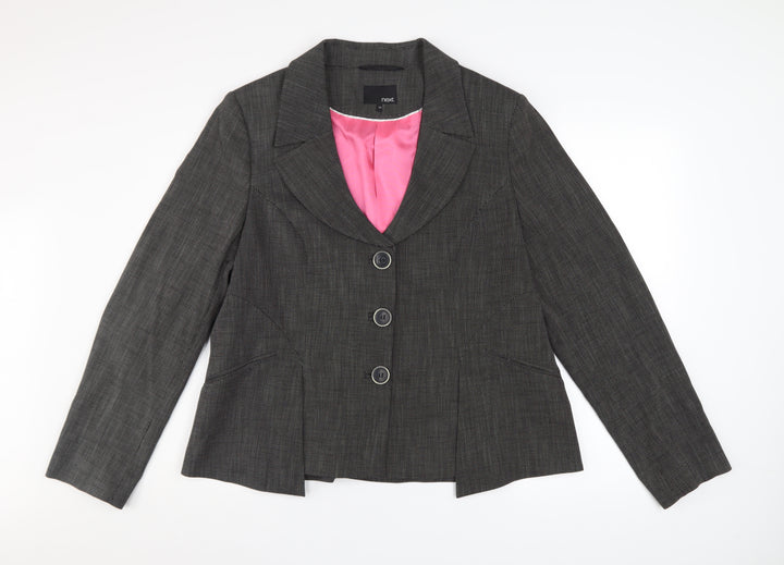 Next Women’s Grey Check Blazer Jacket Size 20L Classic Workwear