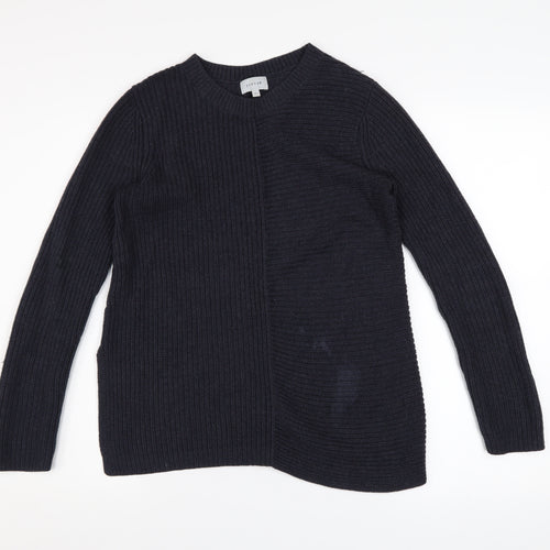 Jigsaw Womens Black Wool Blend Chunky Knit Pullover Jumper XS