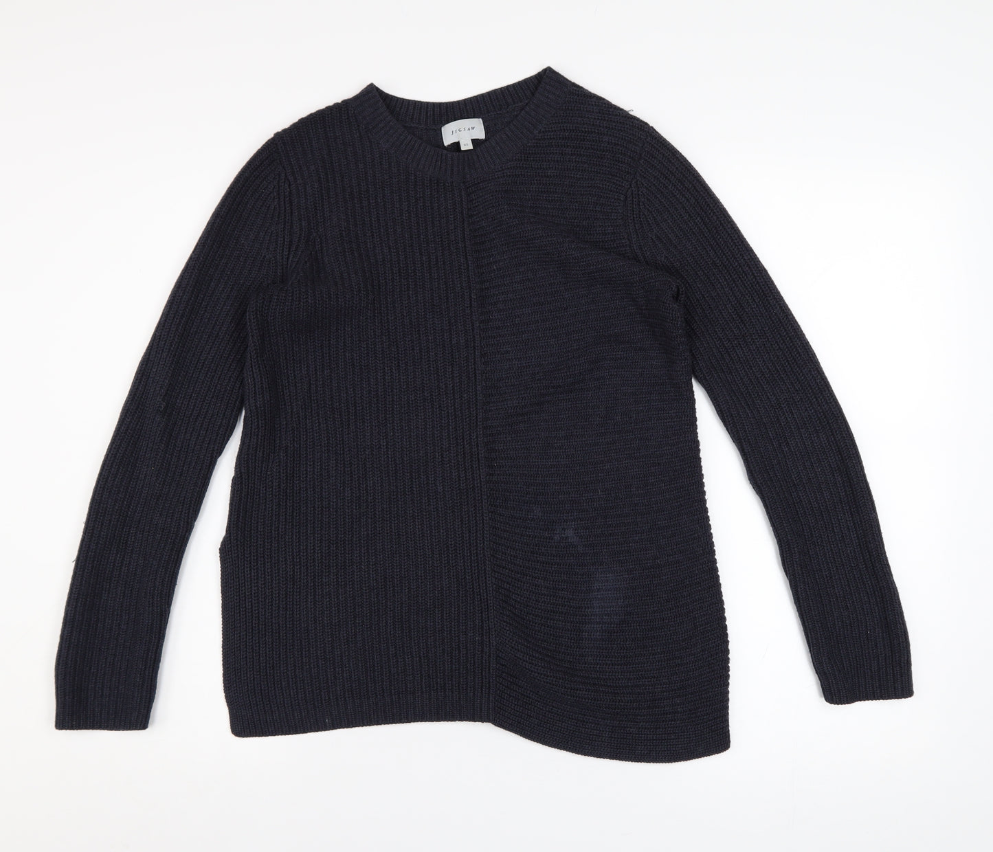 Jigsaw Womens Black Wool Blend Chunky Knit Pullover Jumper XS